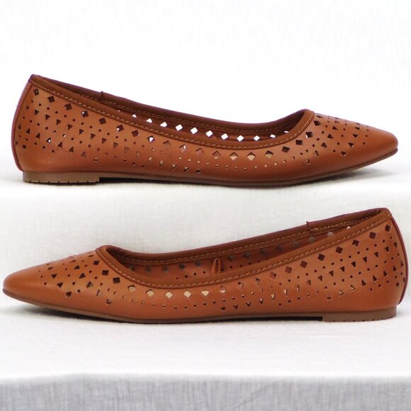 FOREVER 21 size 5.5 light-cognac almond-toe ballet flats all synthetic materials - Picture 3 of 16